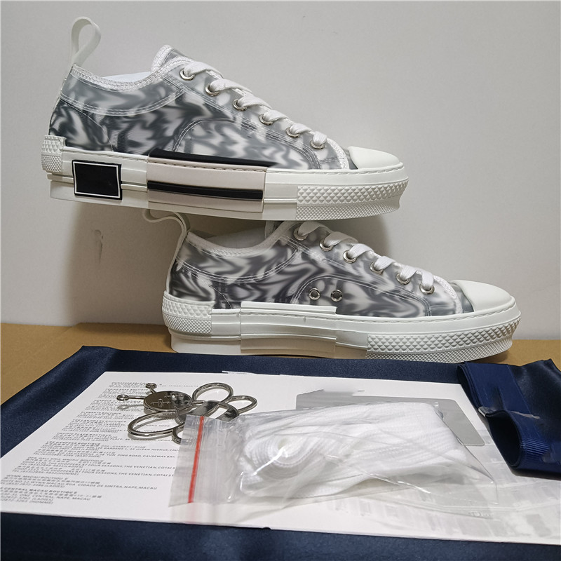 

free shipping 20SS b21 b23 Oblique High Low Top Sneakers Platform Technical Leather Flowers Technical Outdoor Casual Shoes Vintage, No box 1