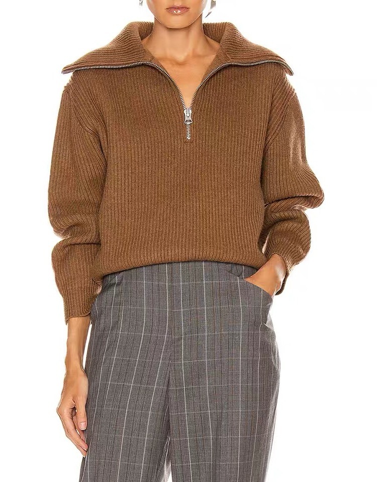 

Female mink from warm winter wool solid turtleneck full sleeve casual thick sweater f2415, Navy