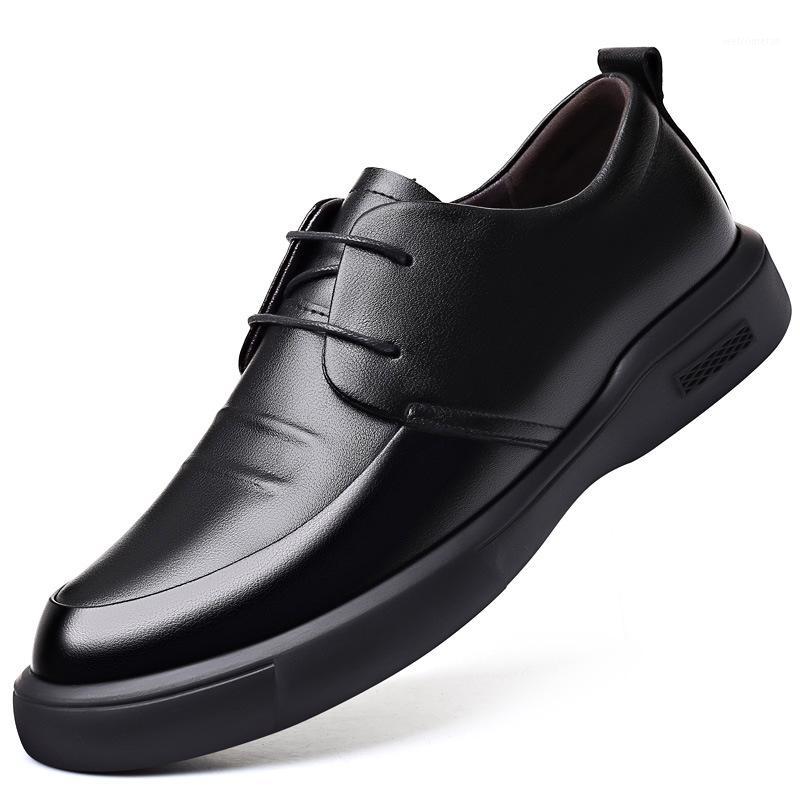 

New Quality Cow Leather Men's Shoes Soft Man Dress Shoes Extra Size Point Toe Man Split Leather 2020 New uik81, Black 1