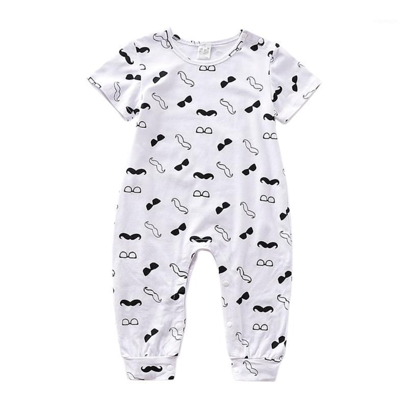 

Toddler Baby Clothes Rompers Casual Soft O-Neck Cotton Casual Playsuit Short Sleeve for Children Leaning Accessories1, White