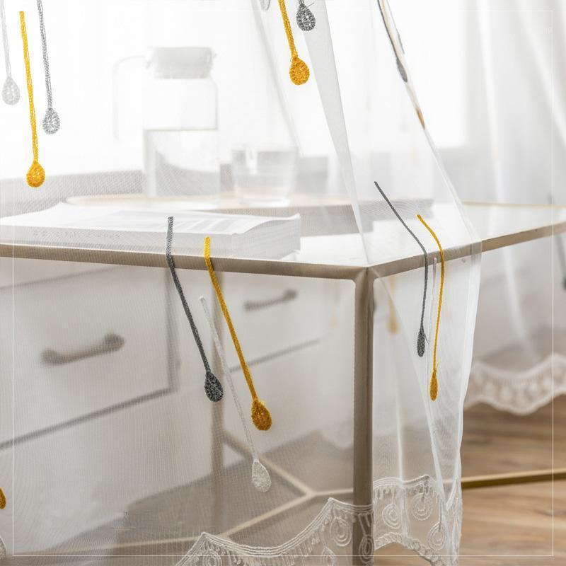 

North Meteor Shower Embroidery Tulle for Children Bedroom Curtains in Living Room Colorful Multicolored Dot Sheer Window Screen1, Photo color