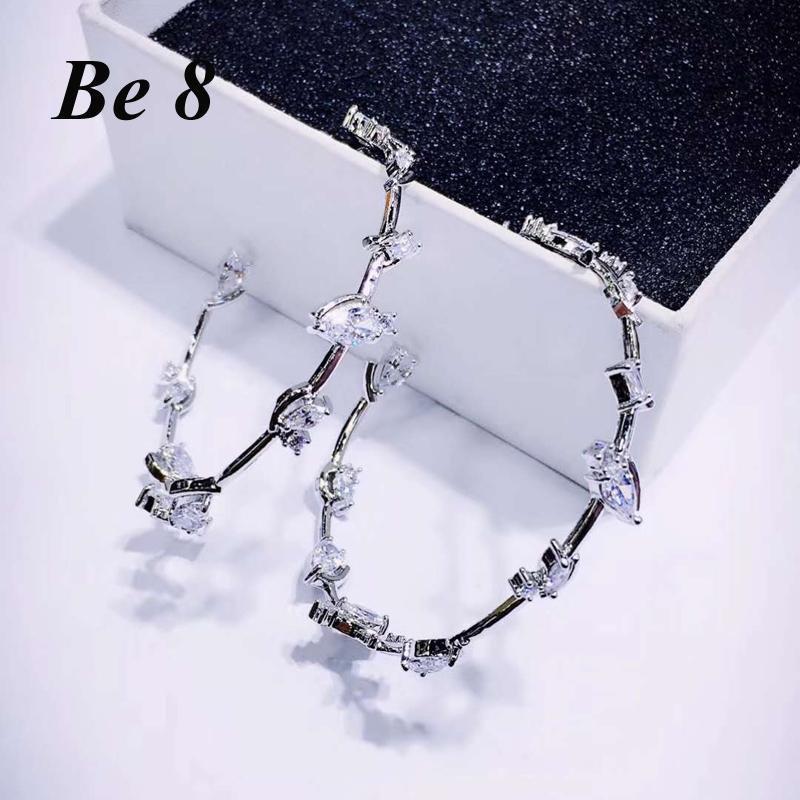 

Be8 Brand New Fashion Top Quality Cubic Zirconia Round Flower Shape Hoop Earrings For Women High-end Jewelry Party Gifts E-272