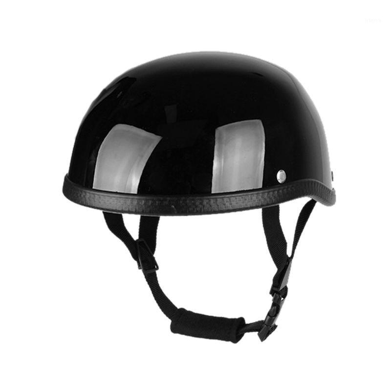 

Vintage Half Face Motorcycle Cap Helmet Retro Safety Hat Head Protector1, Black
