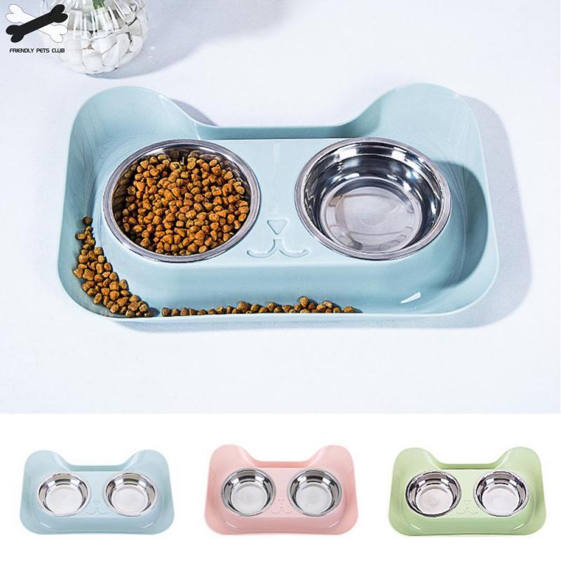

Durable Double Stainless Steel Dog Cat Bowls with Non-spill & Non-skid for Pet and Water Elevated Feeding Pet Bowls