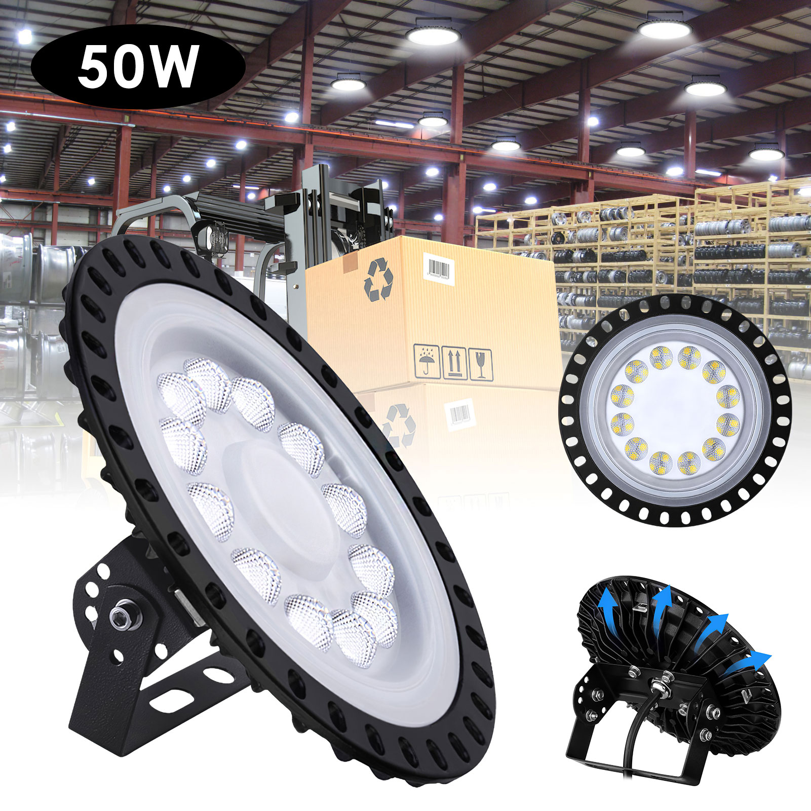 

3rd Generation Industrial Factory Warehouse Waterproof and Explosion-proof Led Light Ultra Slim UFO LED High Bay Light