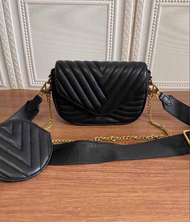 

Designer Luxury Handbags Purses Multi Pochette New Wave Bag Women Brand Bag Three-Piece Suit Waist Pack Real Leather Shoulder Bags, Pink