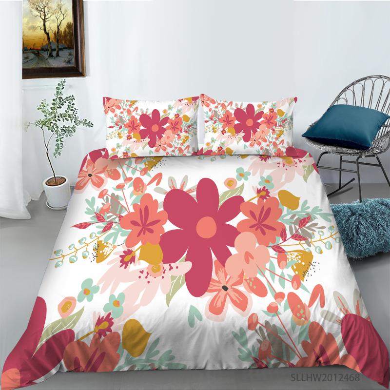 

Fashion 3D Flowers Print Bedding Set Duvet Cover Set Bedclothes with Pillowcase Home Textiles 2/3 Pieces