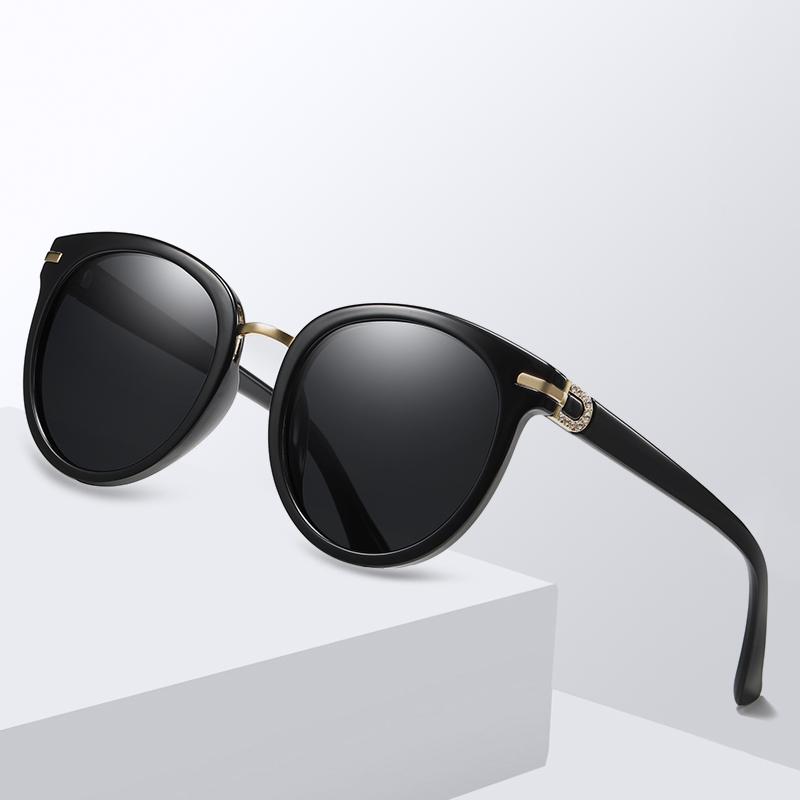 

New 2020 Round Sunglasses Elegant Ladies PC Full Frame Vintage Polarized Sun Glasses Women Fashion Korean Driving Shades 136