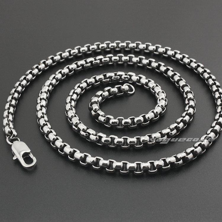 

Diameter 5.0mm 16" ~ 36" 316L Stainless Steel Mens Box Necklace Chain 5N001_24inch