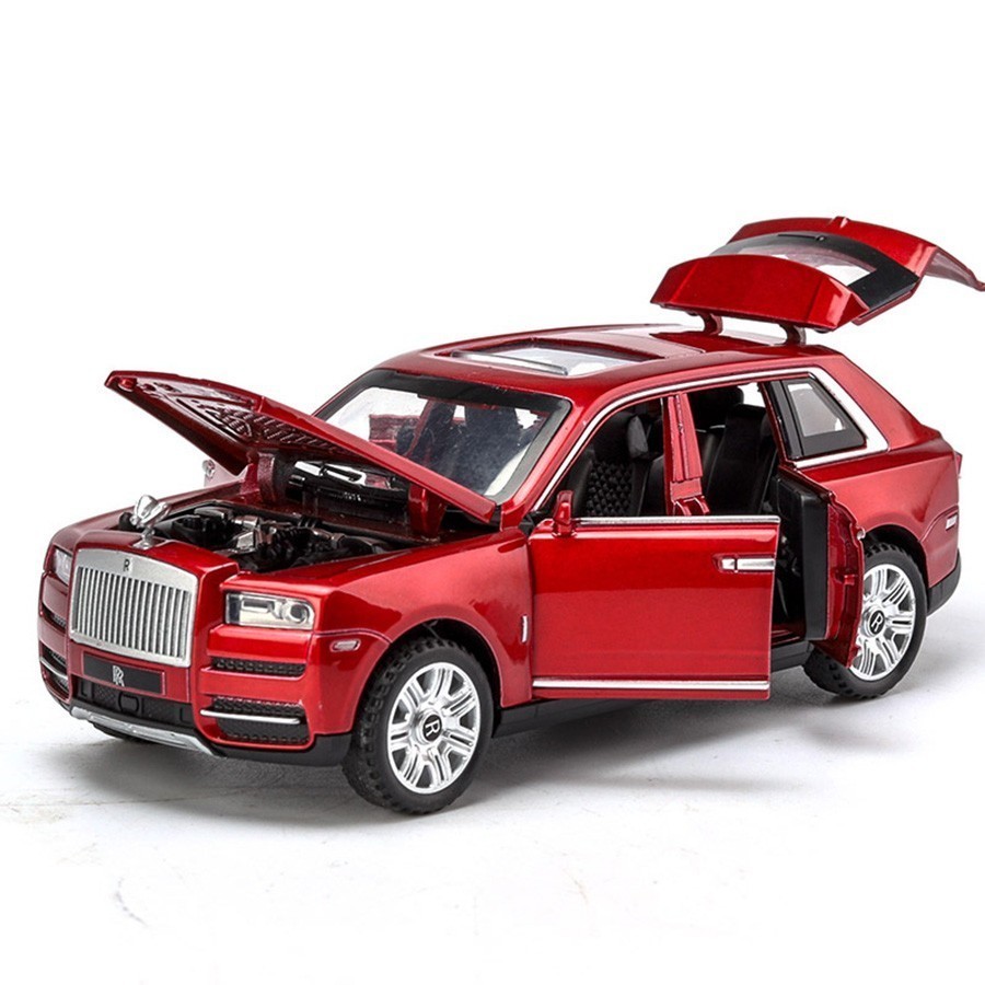 

1/32 Diecast Alloy Cars Models Rolls Royce Cullinan Metal Model Sound Light Pull Back SUV For Kids 7 Doors Opened Toys For Boys Y1130