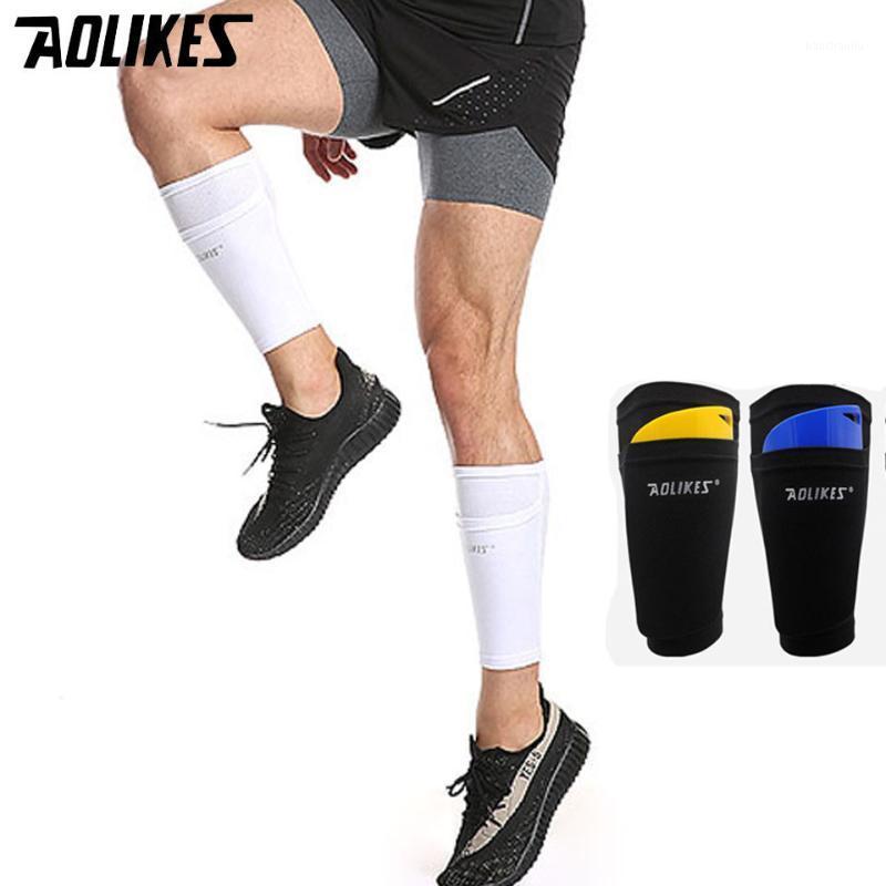 

AOLIKES 1 Pair Soccer Protective Socks Shin Guard With Pocket For Football Shin Pads Leg Sleeves Support Adult Calf Support Sock1, White