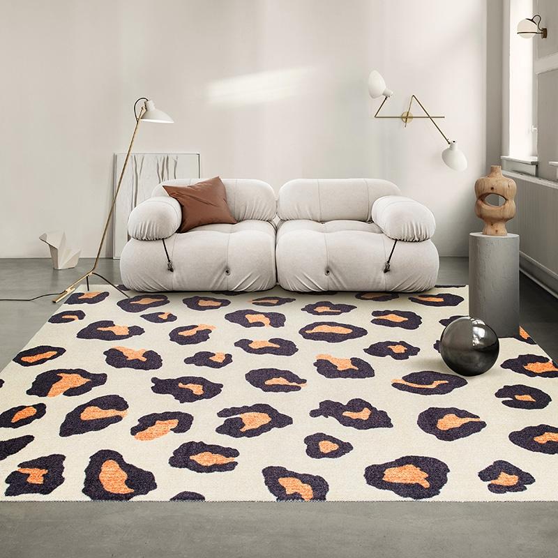 

Nordic style high density woven area rug, modern style leopard printed decorative bedside carpet ,girl's room floor mat, 03