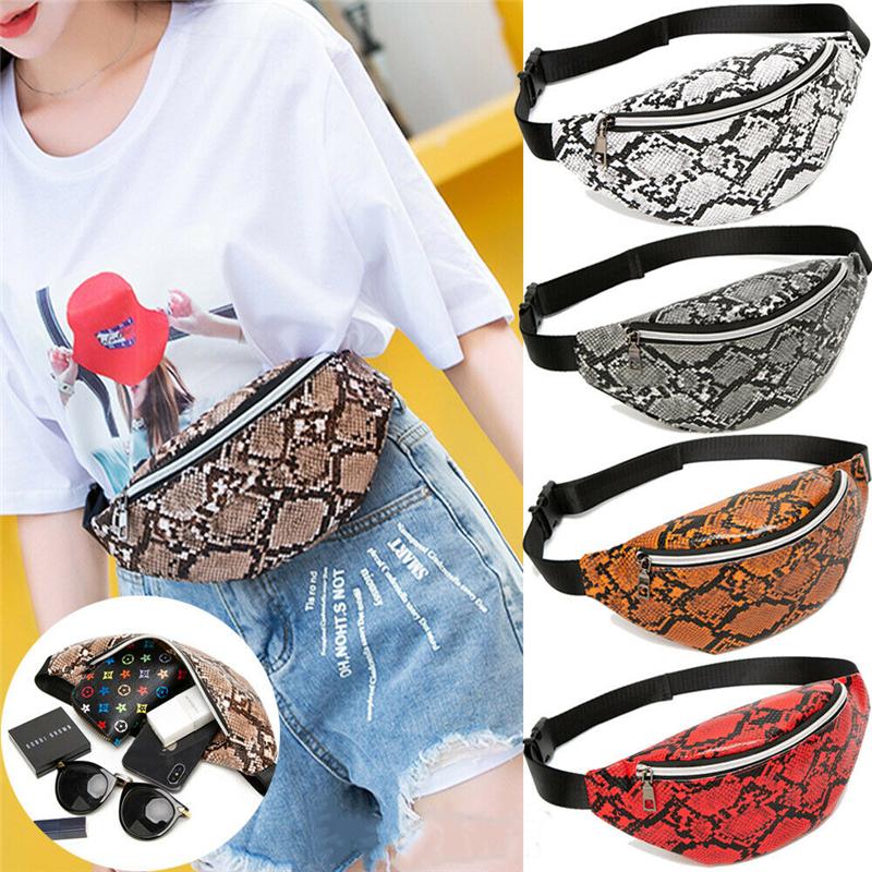 

2020 New Arrivel Women Waist Fanny Pack Belt Bag Travel Hip Bum Bag Small Purse Chest Pouch Snakeskin Belt