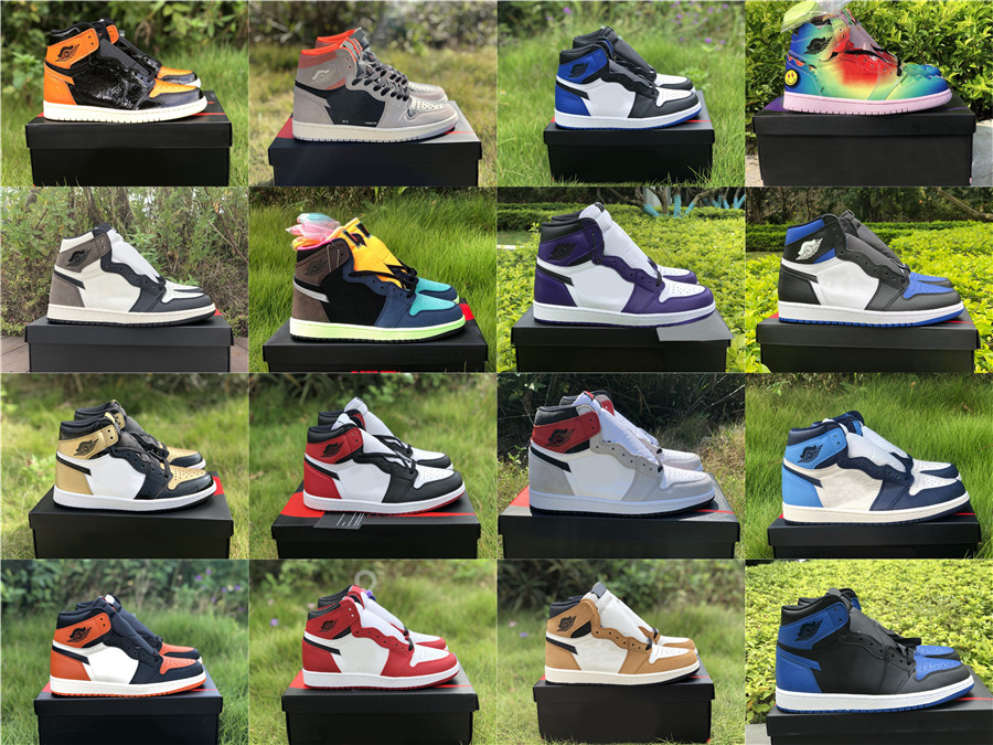 

Hottest Authentic 1 High OG Chicago Gold Red Black Toe Homage to Home Pine Green Fragment Obsidian Man Outdoor Shoes Sneakers With Box, Customize