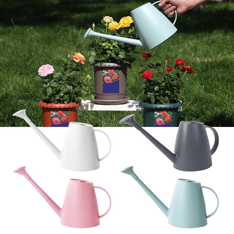 

1.8L Home Long Spout Modern Detachable Nozzle Ergonomic Tool Outdoor Small Watering Can Garden Flower PP Resin For Indoor Plants, White