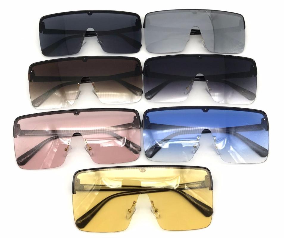 

Oversized Semi-Rimless Sunglasses Women Men Futuristic Big Goggle Luxury Party Sun Glasses Fashion Trendy Festival Eyewear FML