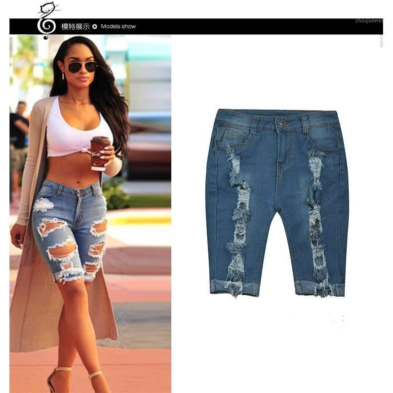

Hole Denim Short Ladies Jeans Vintage Women, Blue
