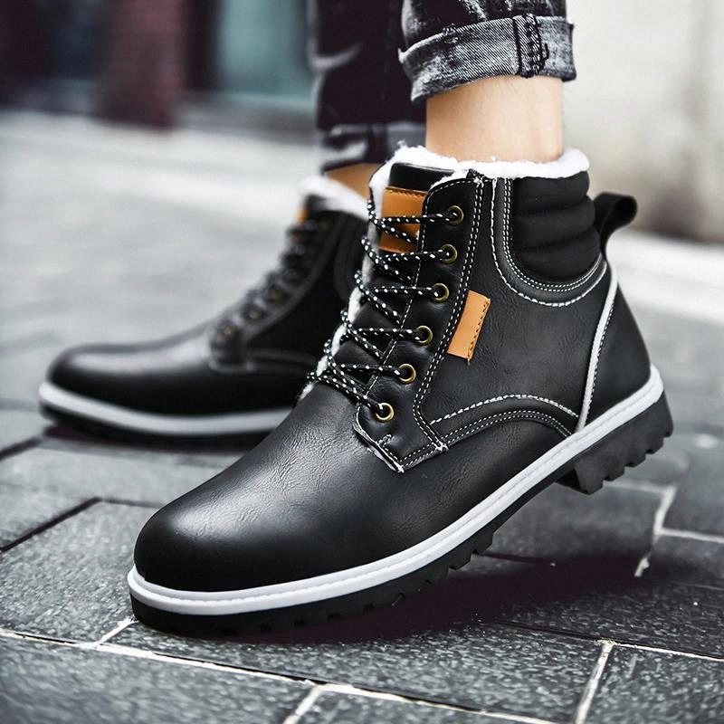 

Men Boots Mens outdoor Work Shoes winter plush warm snow boots Zapatos De Mujer Boot Zapatos fashion Lace-up ankle Boots men #5P2u