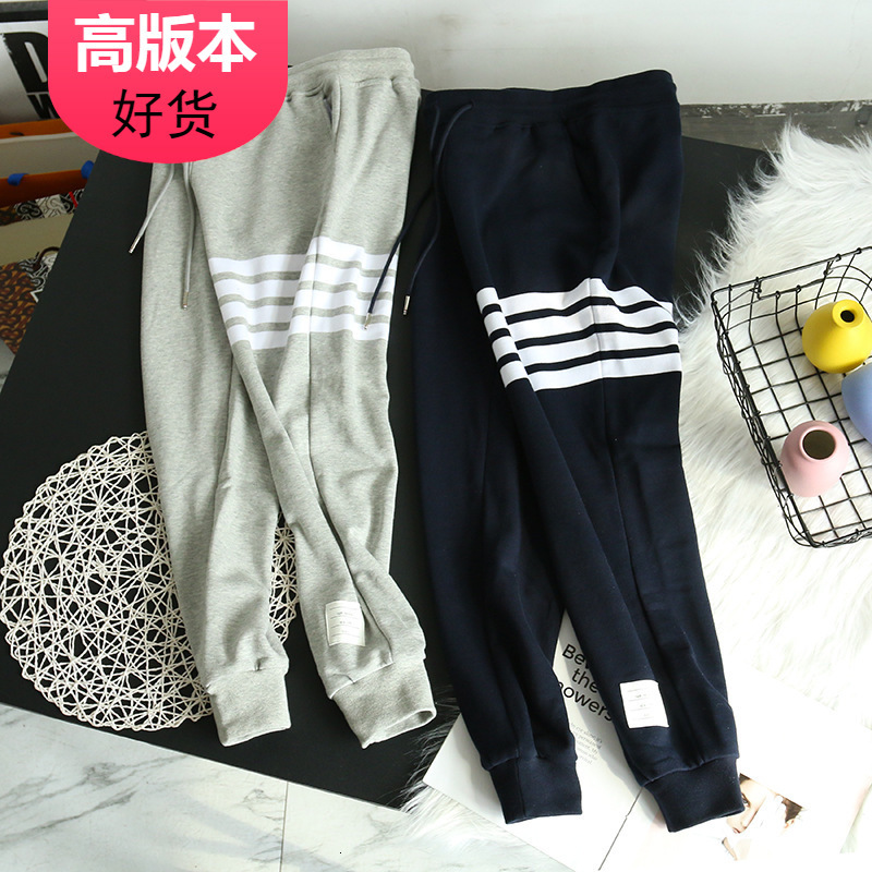 

TB pants Fashion 4-bar casual slacks red, white and blue ribbon for men and women, Gray