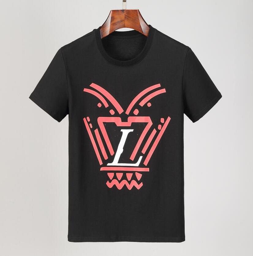 

Short Sleeve T-Shirt Men's Summer popular logo Loose Clothes Pure cotton black and white base shirt Spring/Summer new popular logoirt BB66, White;black