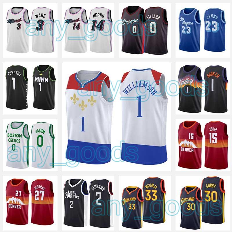 

New Orleans Pelicans Jersey Zion 1 Williamson Edwards LeBron 23 James Los Angeles Lakers 2020 2021 NEW Basketball Jerseys, Black;red