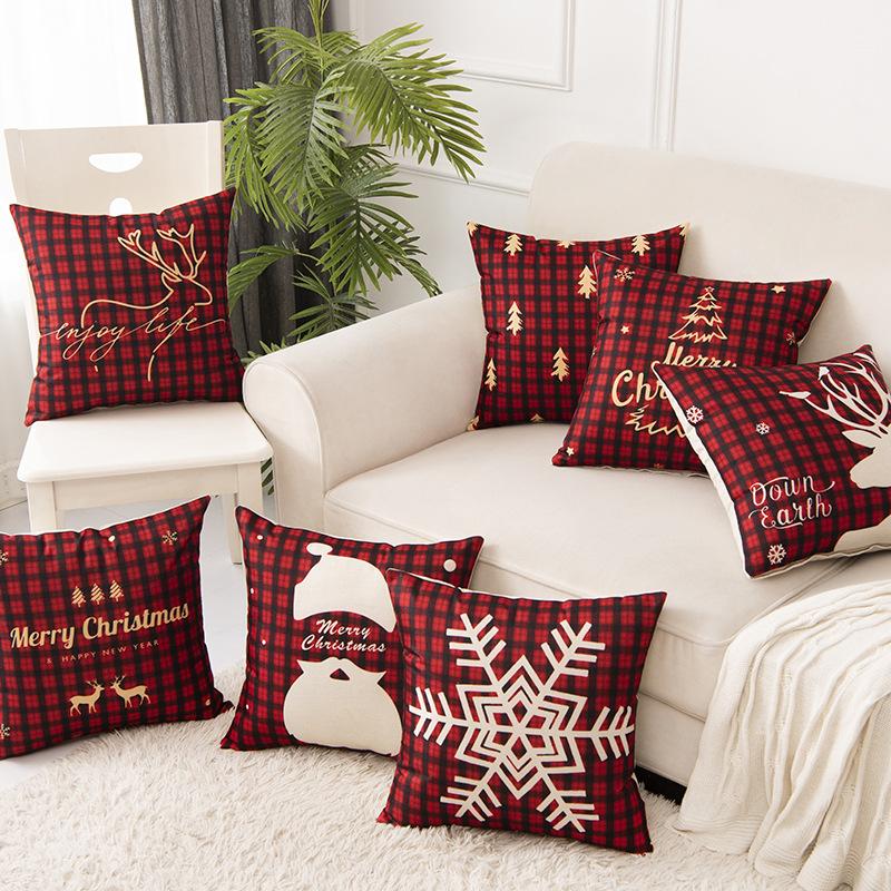 

Variety of Patterns Christmas Theme Cushion Cover 45*45cm Pillowcase Sofa Cushions Pillow Cases Linen Pillow Covers Home Decor