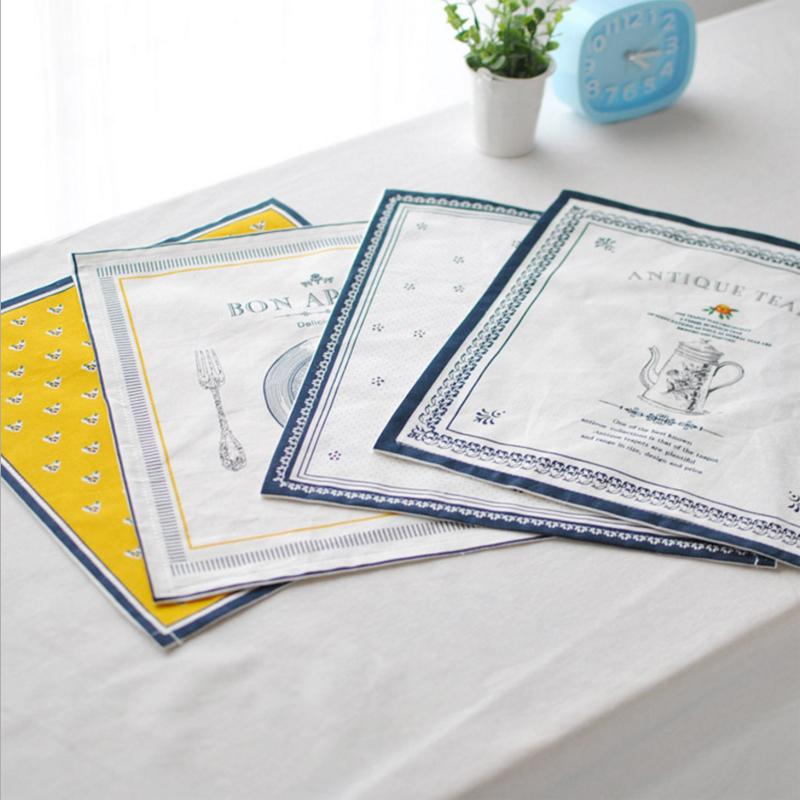 

4 Patterns 30*32cm New classical/Europe Fabric Art Table Napkin 100% Cotton Linen Cloth Table Napkin Home/Hotel Decoration