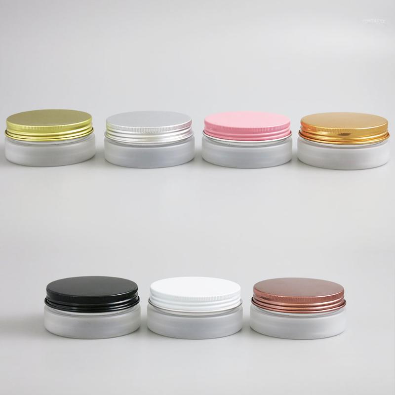 

24 x 50g Travel Refillable Empty Frost PET Plasstic Cream Jar Pot Containers With Metal Lids PVC Pad 50cc 50ml1