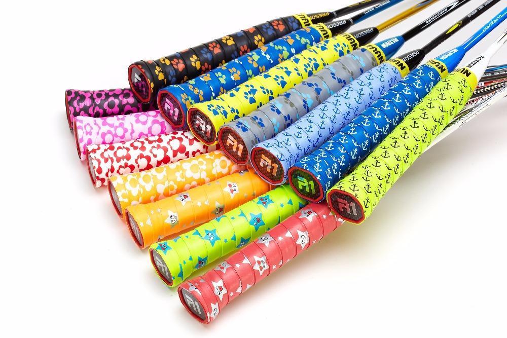 

Sweatband 90 Pcs TAAN TW980S Badminton Overgrip Fragrance Tennis Rackets Grip Thin 0.6mm Sticky Printing Overgrips1, Multi