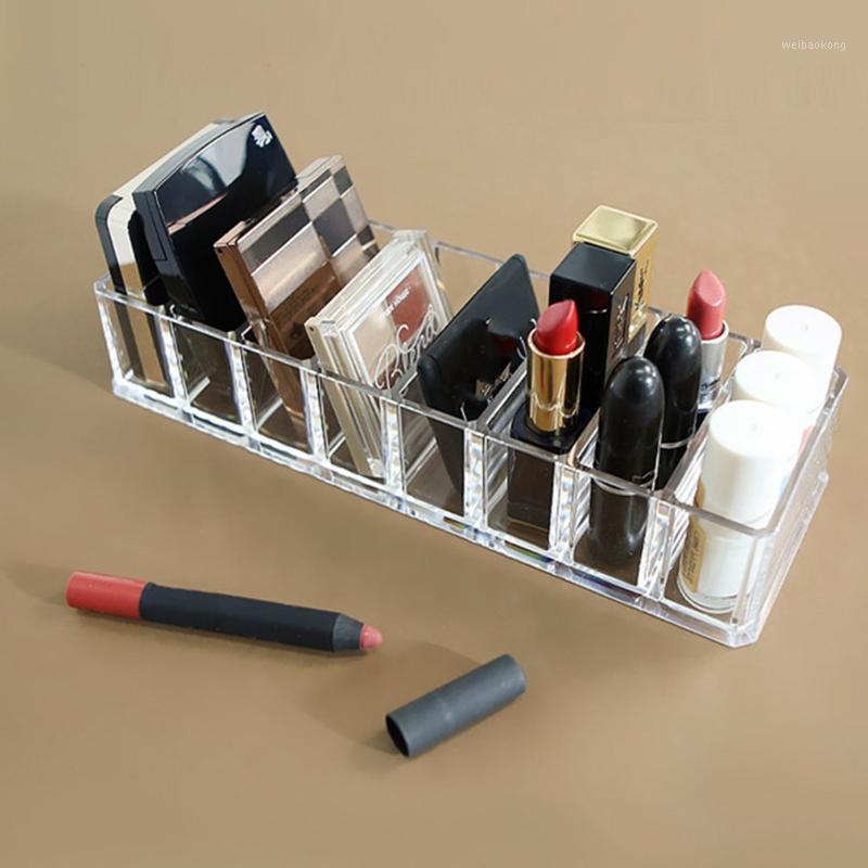 

8 Grids Clear Acrylic Eyeshadow Lipsticks Holder Makeup Brush Organizer1
