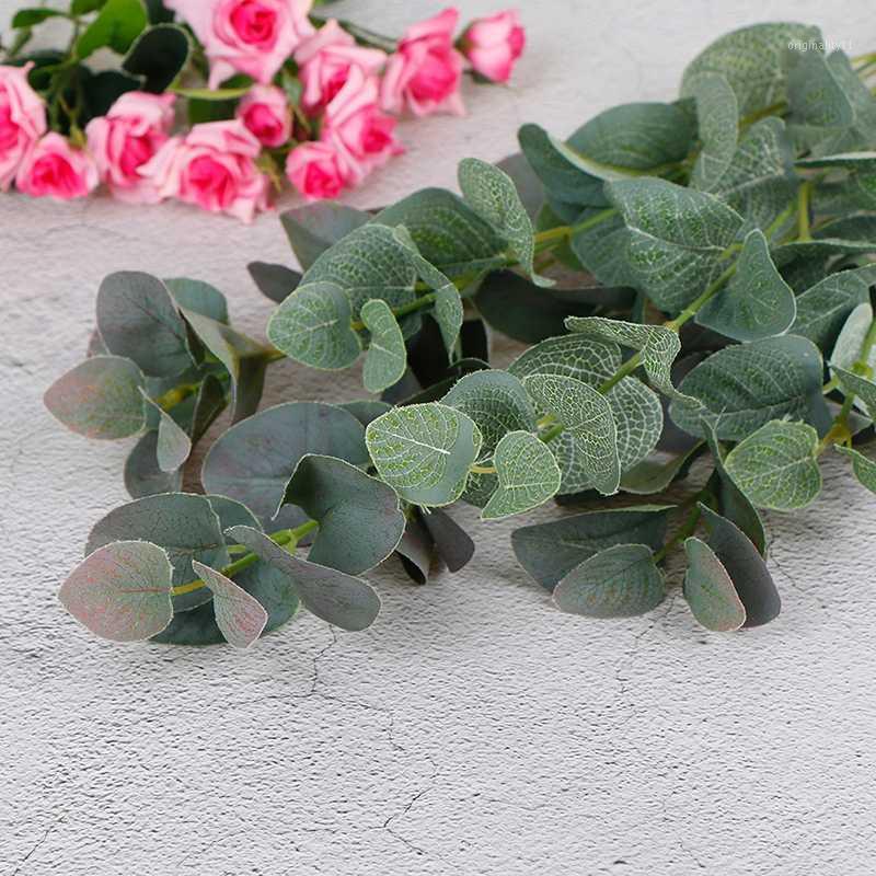 

Green Artificial Leaves Large Eucalyptus Leaf Plants Wall Material Decorative Fake Plants For Home Shop Garden Party Decor 66cm1