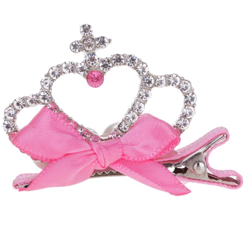 

Girl Child Bow Hairpins Rhinestone Crown Hairpin Decoration Fashion Unique Design Korean Style, Jby