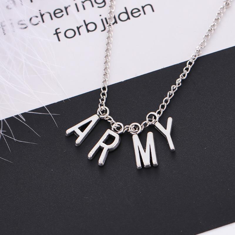 

ARMY Letter Necklace for Woman Alloy Letter Necklace Fashion Party Jewelry Gift Girl BT-S1149