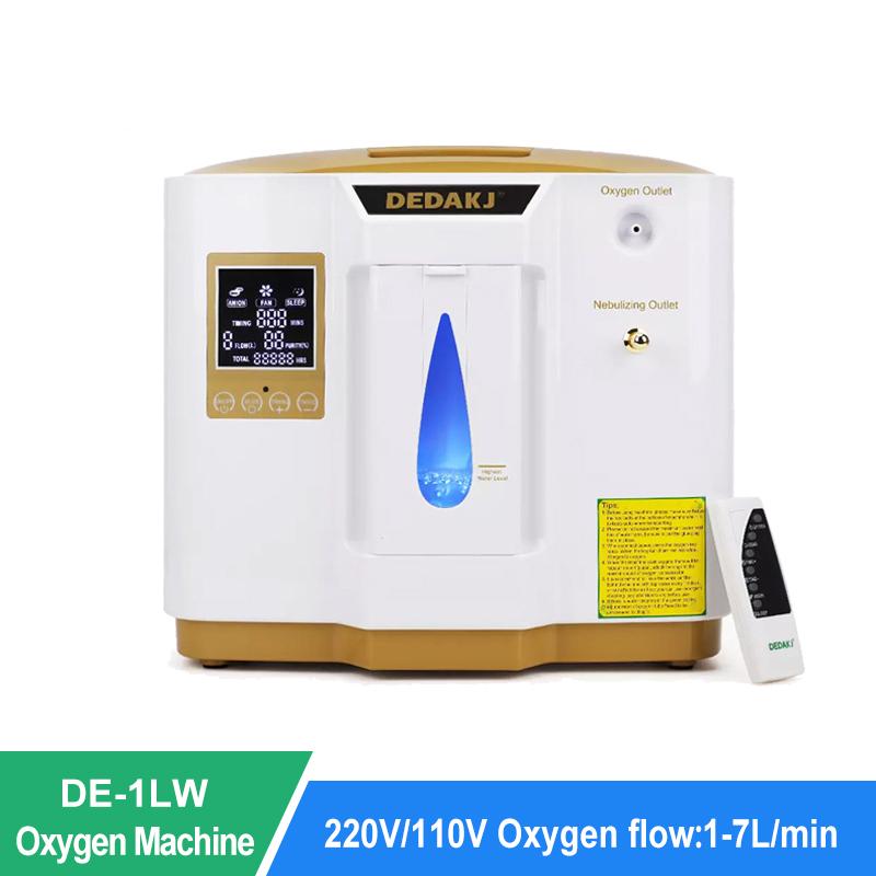 

DE-1LW 1-7L Home Care Portable Oxygen Generator Nebulizer High Concentration Anion Function Oxygen Making Machine 48 Hours