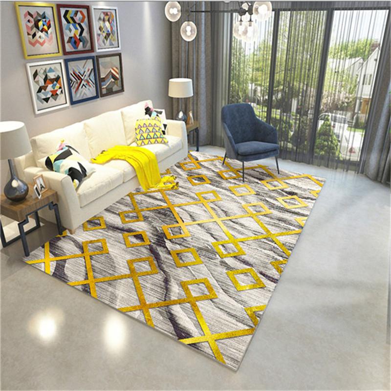 

Geometric Style Big Size Simple Coffee Table Blanket New Design Hotel Bedroom Carpet Office Rug Home Rectangular Mat, Red