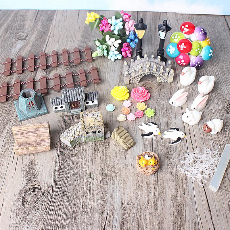 

49pcs/set Home Display Durable Garden Chinese Style Resin Cute Universal Mini Office Flower Pot Ornaments