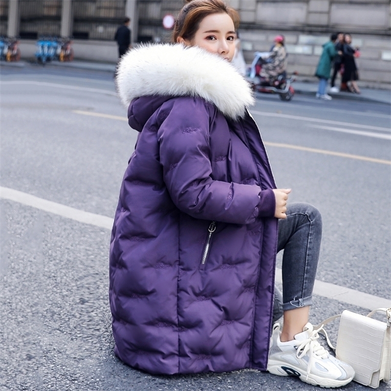 

Cotton Jacket Women's Mid-length Loose-Fit Slimming Hooded Early Winter New Style WOMEN'S Coat 201029, Beige