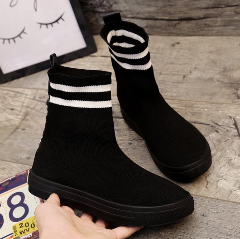

Women Boots Fashion Casual Ladies Shoes Boots Suede Buckle Flat Heeled Snow Shoes For Femme Ladies, Black