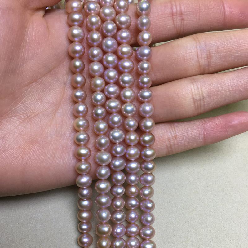 

Freshwater Pearl necklace Round shape with Size 6-6.5mm perfect luster for Jewelry DIY loose pearl strands