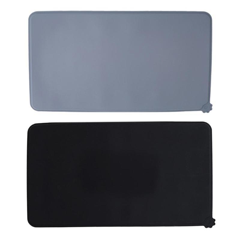 

Waterproof Dog Cat Mat Silicone Pets Bowl Drinking Feeding Pad Placemats Household Pets Accessaries Supplies, Black