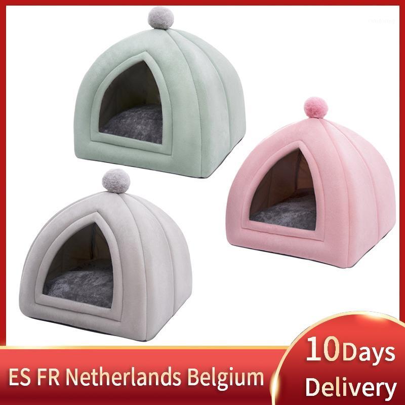 

Pet Tent House Fold Puppy House Sleeping Warm Nest Tent Pet Sleeping Pad Dog Beds Cave Kennel Cats Bed Mats for Medium1, Pink