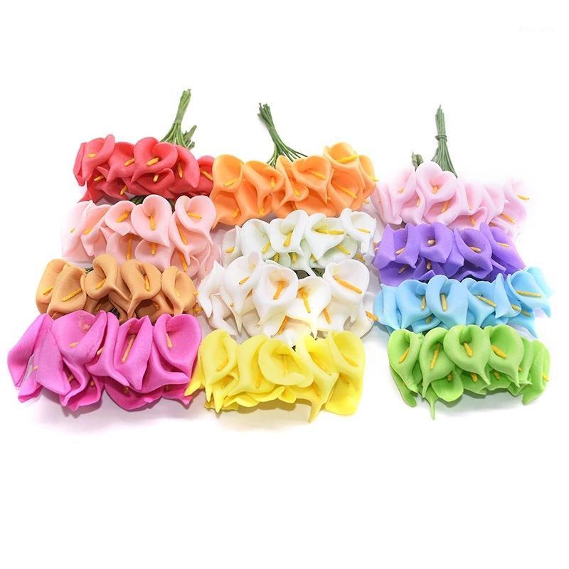 

144pcs/lot 2cm Mini Foam Calla Flower Handmade Crafts Artificial Calla Lily DIY Cake Gift Card Flowers for Wedding Decoration1