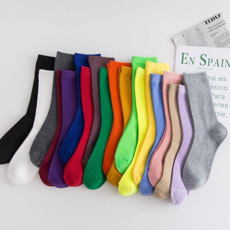 

10 pairs autumn/winter new lady's college wind pile socks Japanese vintage fashion socks in solid color middle stockings, 12