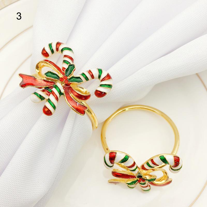 

Christmas Napkin Rings Metal Napkin Holder Ring Buckles with Rhinestones for Table Decorations Christmas Banquet Holiday Hogard