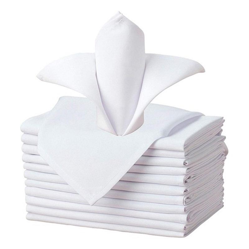 

12 Pcs Cloth Napkin Polyester Dinner Napkin,Soft Washable and Reusable Napkin,for Restaurant Wedding Hotel Dinner Party