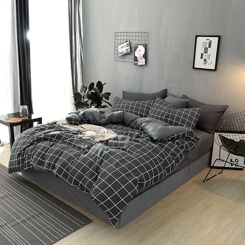 

Washed cotton four-piece set, pure cotton bedding, quilt cover, home textile, polyester-cotton twill four-piece set, Color 4