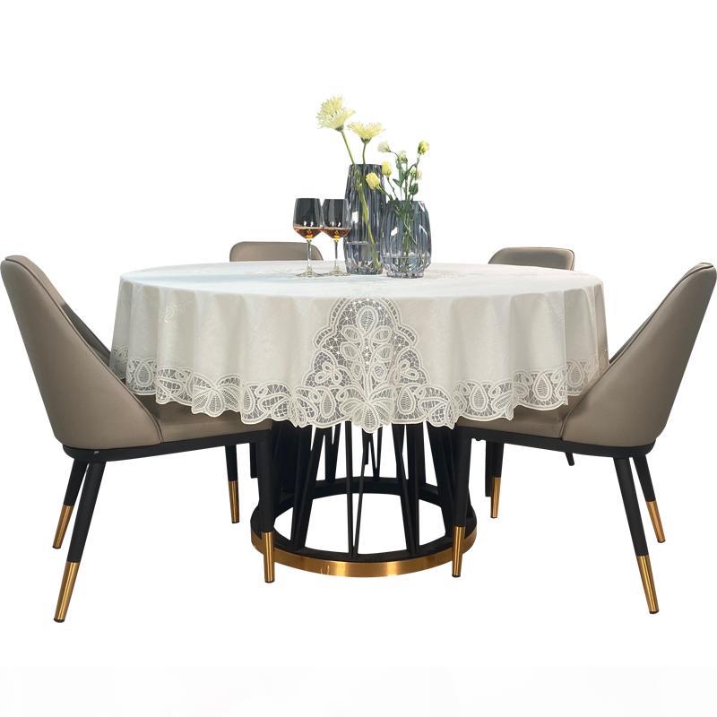 

Japan Style Table Cover Waterproof Round PVC Lace White Tablecloth Large Round Luxury Floral Toalha De Mesa Home Textile EB50ZB