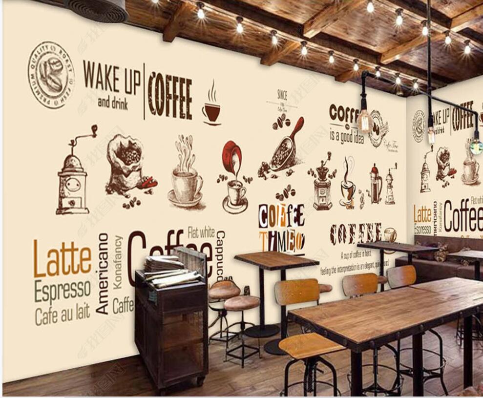 

custom photo mural 3d wallpaper European and American delicious coffee shop TV background home decor living room 3D wall murals wallpapers for walls in rolls, Non-woven wallpaper