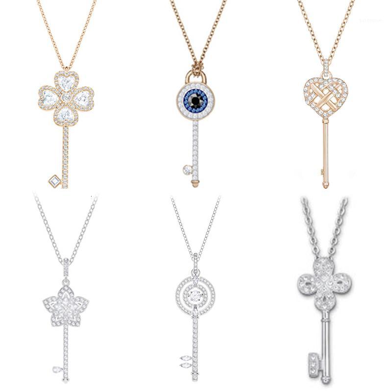 

MANDY Fashion 100% Sterling Original High Quality Key Pendant Necklaces Women Jewelry Free Mail1