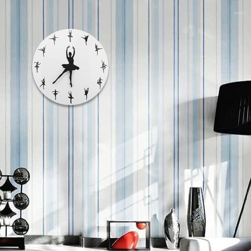 

New Acrylic New Ballet Dancer Bedroom Living Room Dancing DIY Creative Simple Wall Hanging Clock1